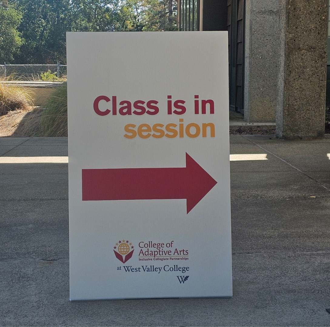 Class is in session directional sign at CAA