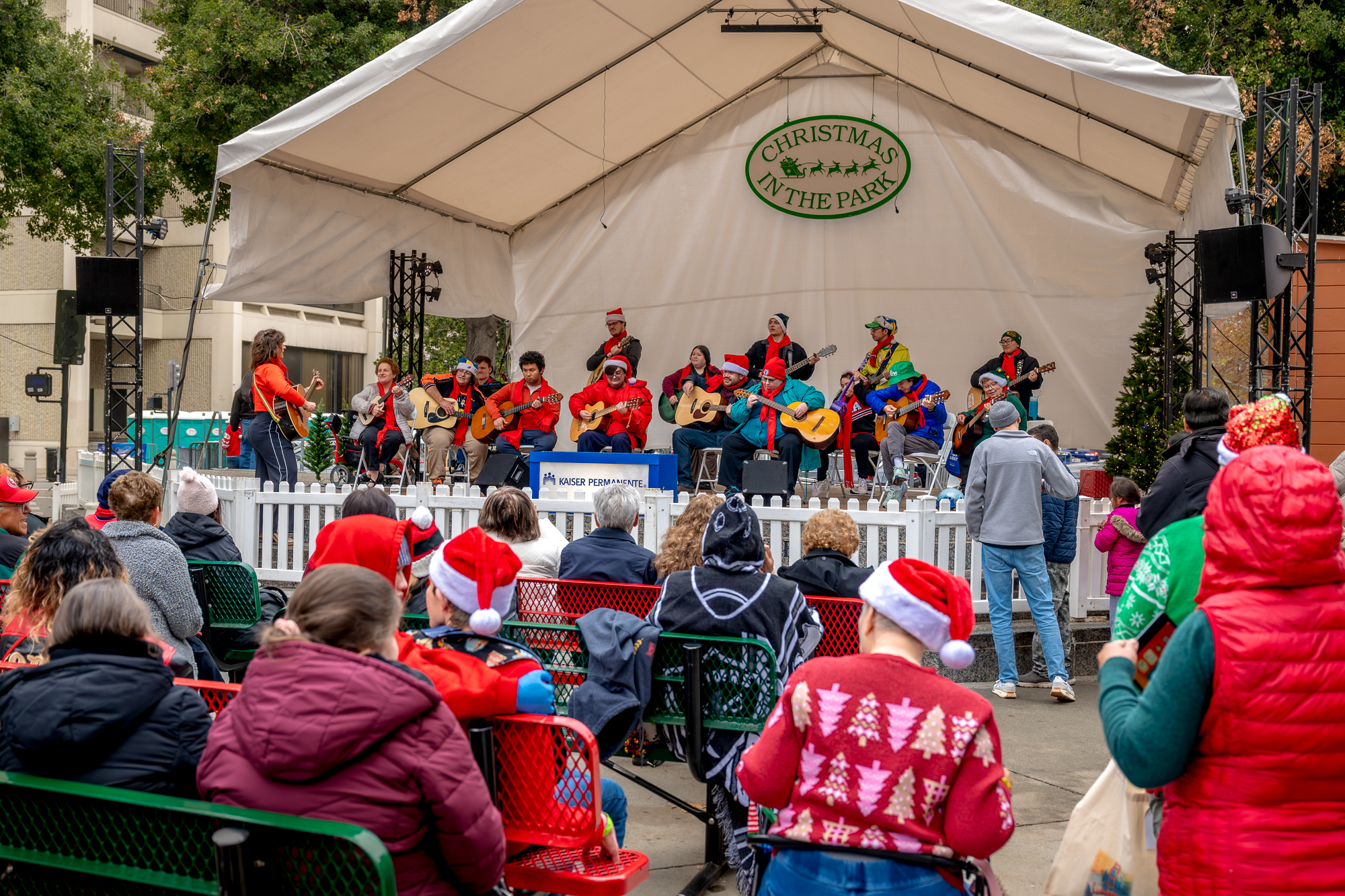 CAA students performing at a community holiday event